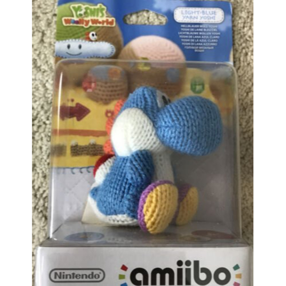 Light Blue Yarn Yoshi Amiibo Eu Version New Sealed - Picture 1 of 5